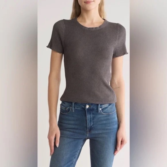 Splendid Joanna SS Sweater NWOT, Charcoal Gray, Size Small - Picture 1 of 5